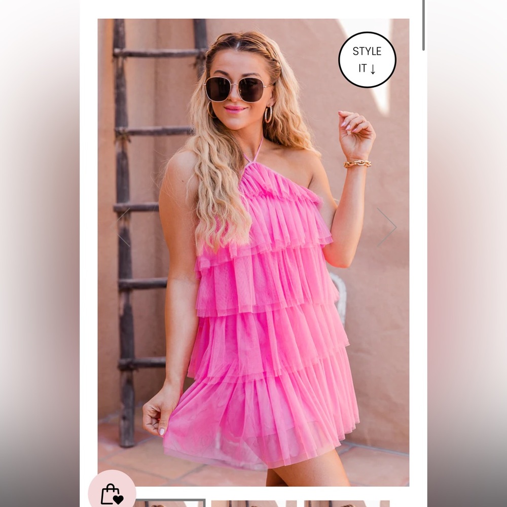 Pink Lily pink tulle mini dress size L